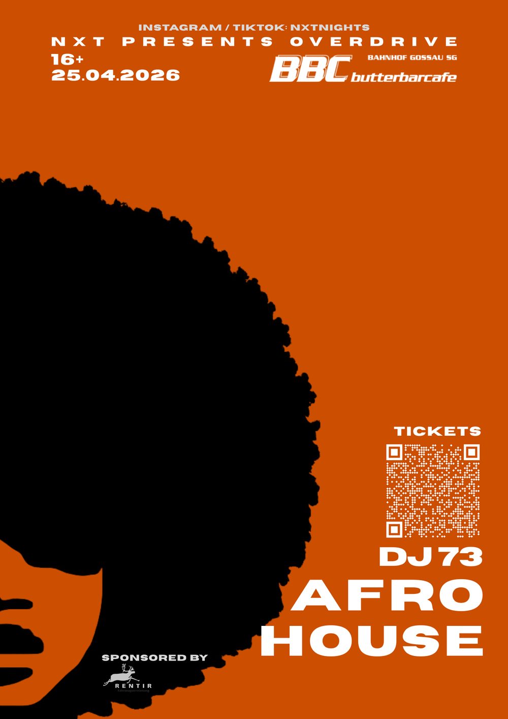 Overdrive — Afro House, 25.04.2026, BBC Gossau, DJ 73